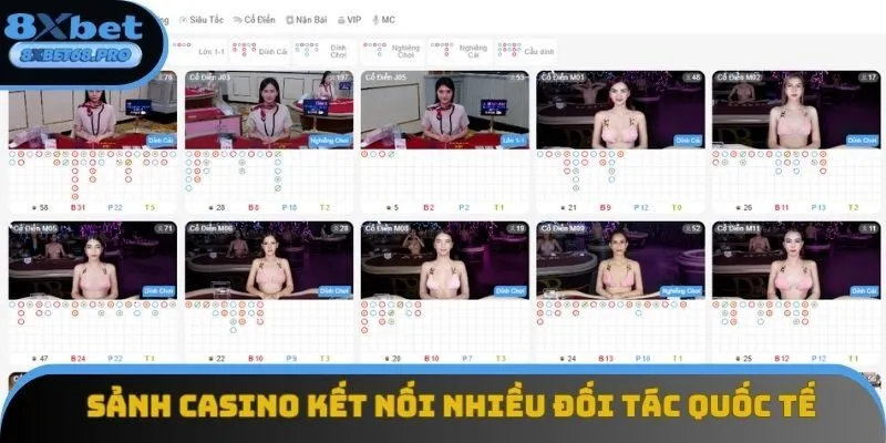 Sảnh Casino kết nối nhiều đối tác quốc tế